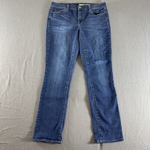 DKNY Jeans Womens‎ 6x32 Regular Blue Mid Rise Stretch Preppy Straight Dark Wash